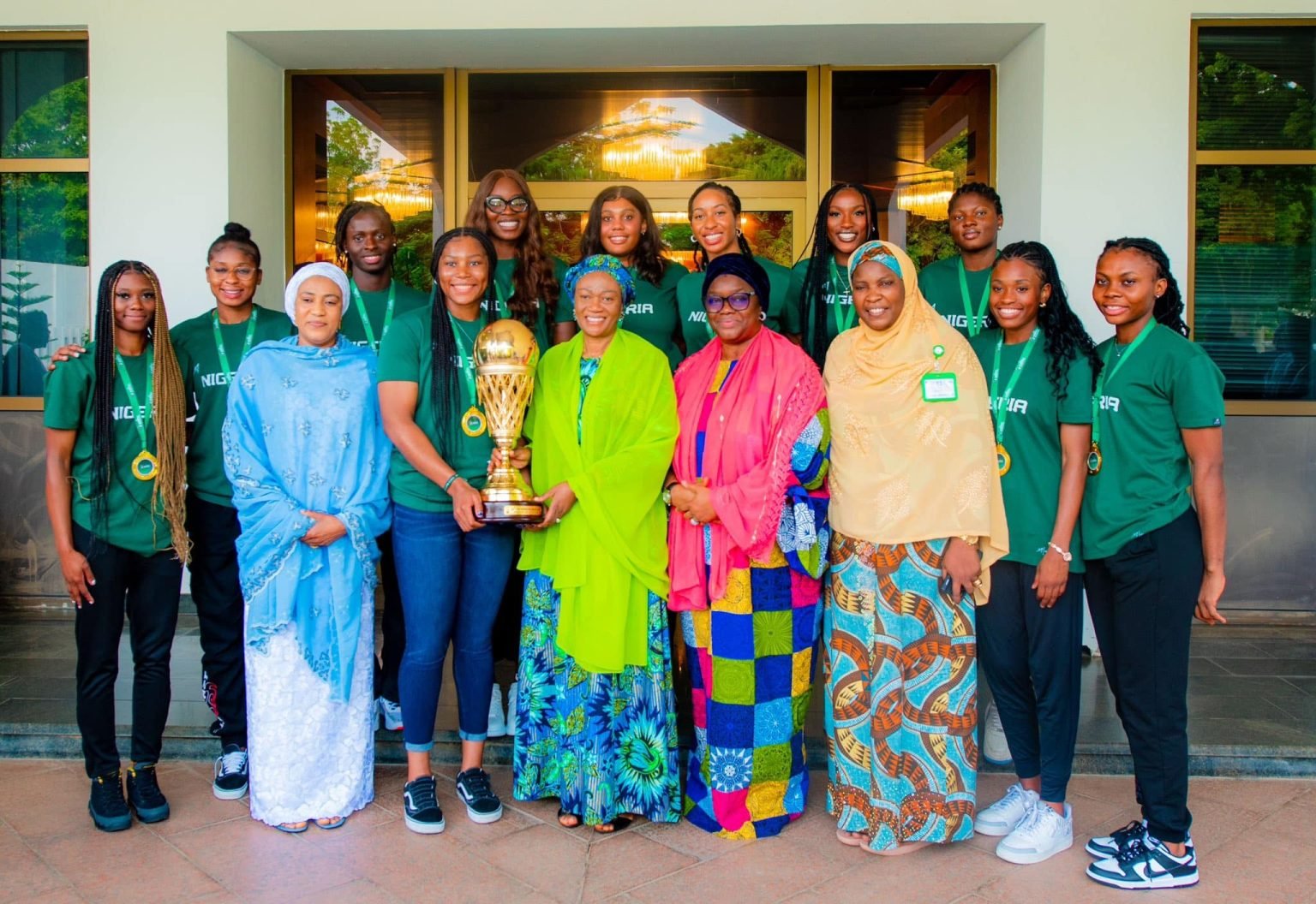 First Lady hosts Super Falcons in Abuja