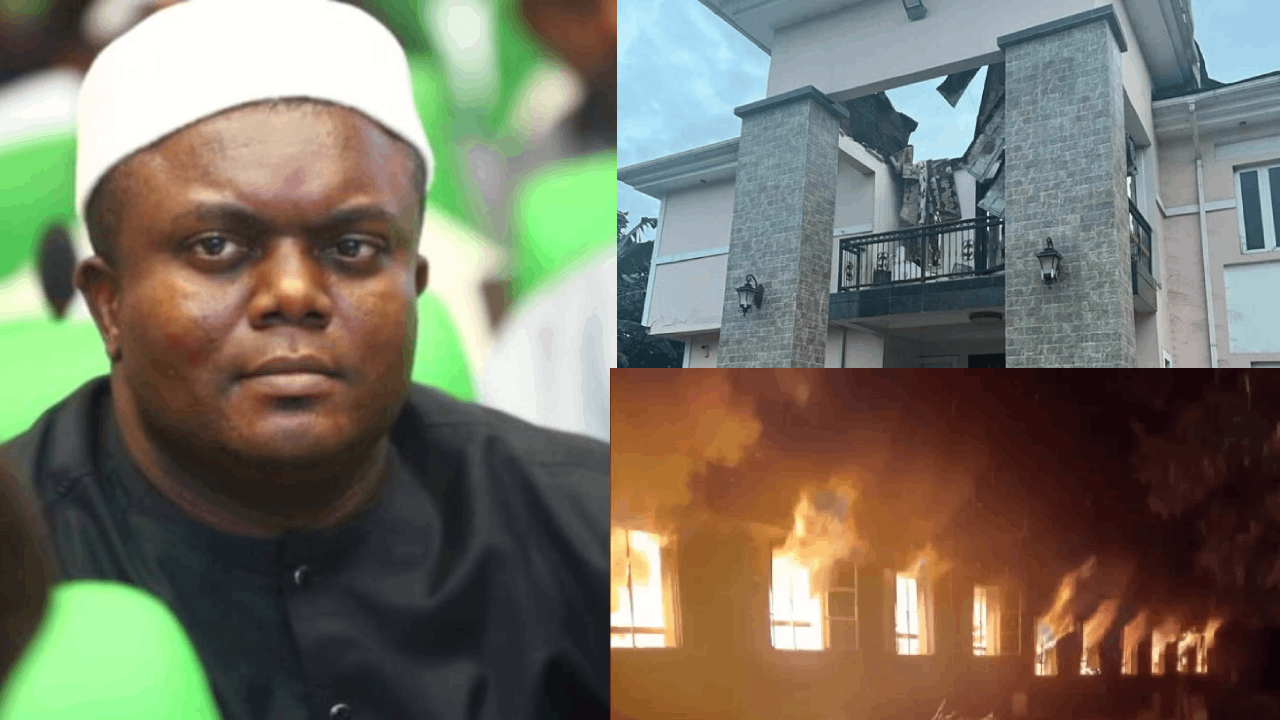 BREAKING: Hoodlums burn don Rep Paschal Agbodike’s mansion in Anambra