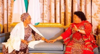 Patience Jonathan visits Tinubu’s wife, Oluremi