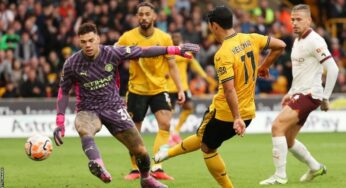 EPL: Wolves beat Manchester City 2-1