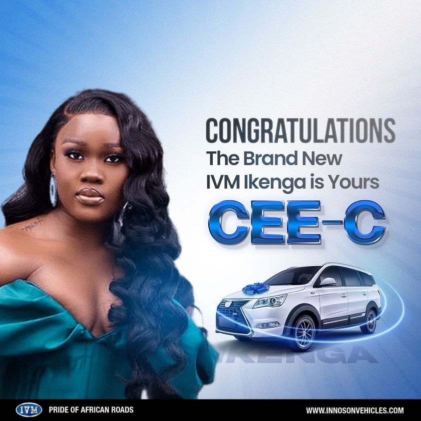 BBNaija All Stars: Innoson Vehicles congratulate Ceec for winning brand new car