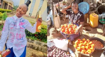 Beautiful female graduate who sells tomatoes in Otukpo market trends