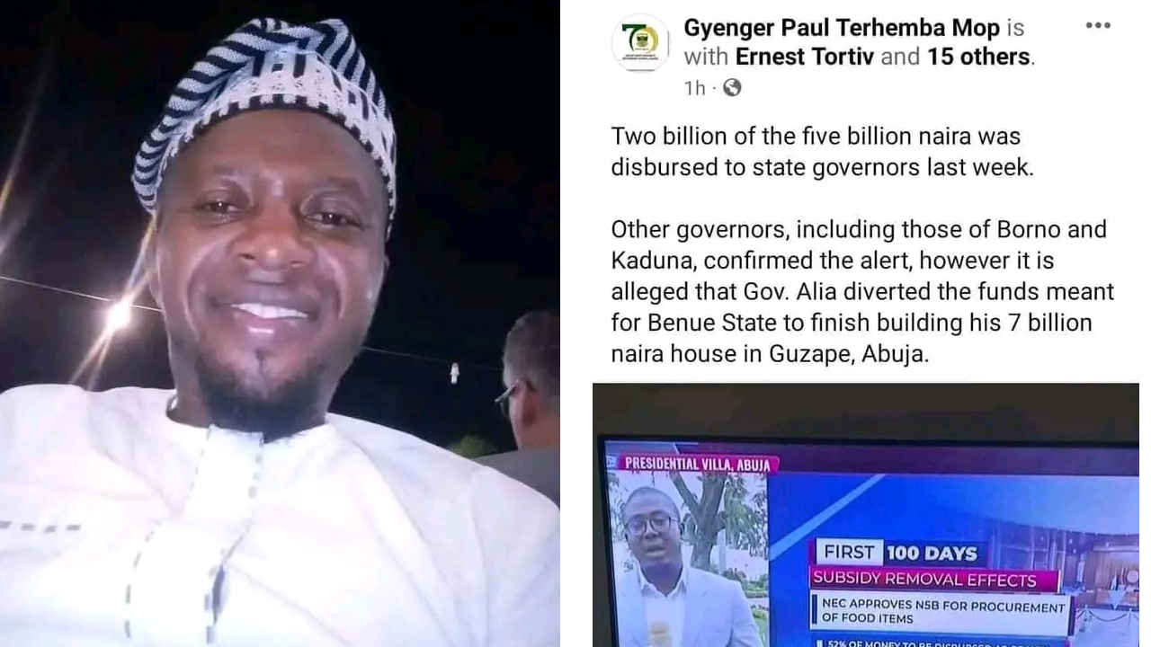 Man lands in prison for accusing Gov Alia of diverting N7bn palliative fund