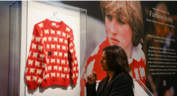 Princess Diana’s iconic “Black Sheep” sweater fetches over $1.1m at auction