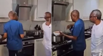 Watch viral video as Wike cooks for Gbajabiamila, friends at Abuja residence