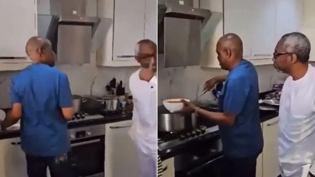 Watch viral video as Wike cooks for Gbajabiamila, friends at Abuja residence