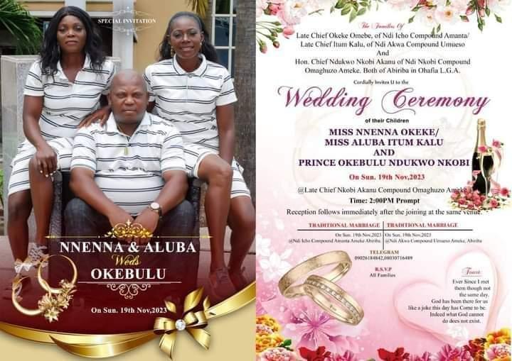 Okebulu Nkobi: Abia man set to marry two women same day