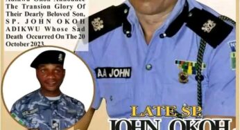 Otukpo bank robbery victim, DPO John Okoh Adikwu set to be buried