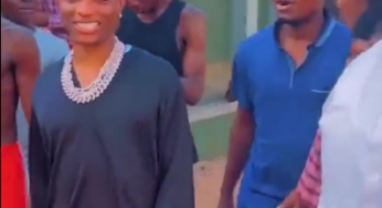 WizKid visits primary school in Ijebu Ode (Video)