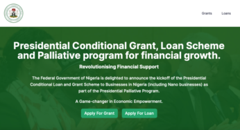 How to apply for Presidential Conditional Grant Scheme ( Direct link)