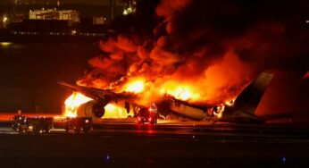 Japan Airlines plane catches fire in Tokyo