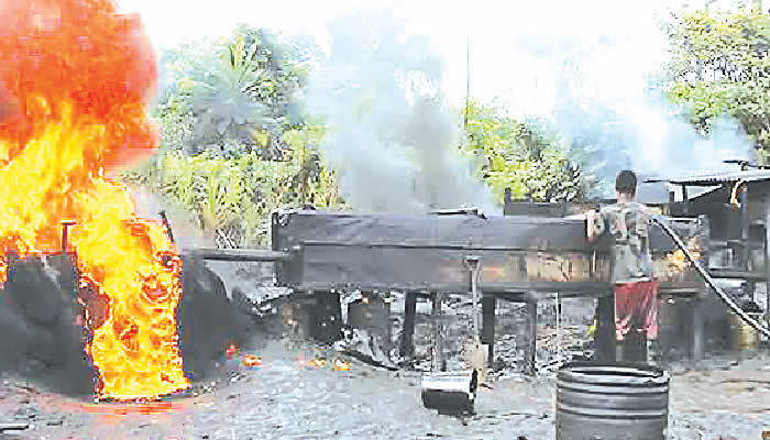 365,000 liters of crude oil seized as Navy dismantles illegal refineries in Ondo