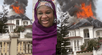 Watch Video as fire burns down FCT Minister House in Abuja