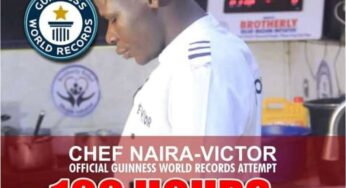 Benue Chef Naira Victor hits 100 Hours in cook-a-thon, closes in on world record