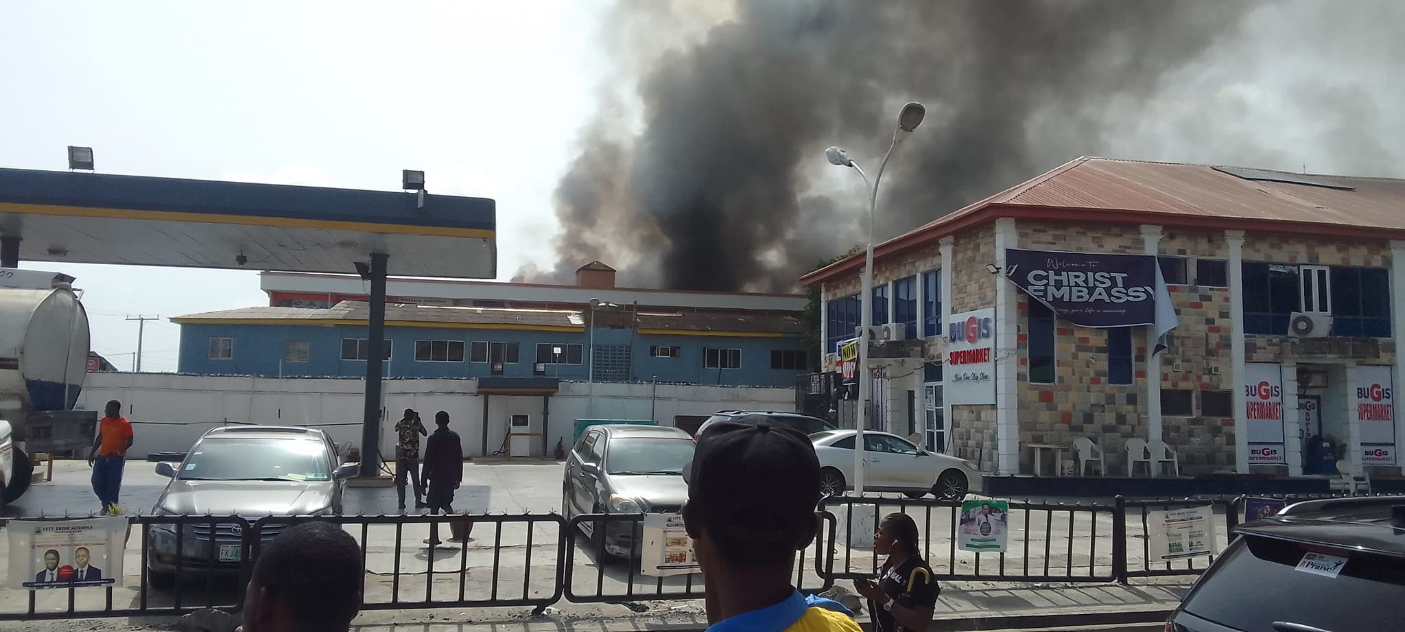 BREAKING: Globus Supermarket in Festac on fire