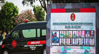 BREAKING: Tinubu arrives national cemetery for burial of soldiers killed in Delta