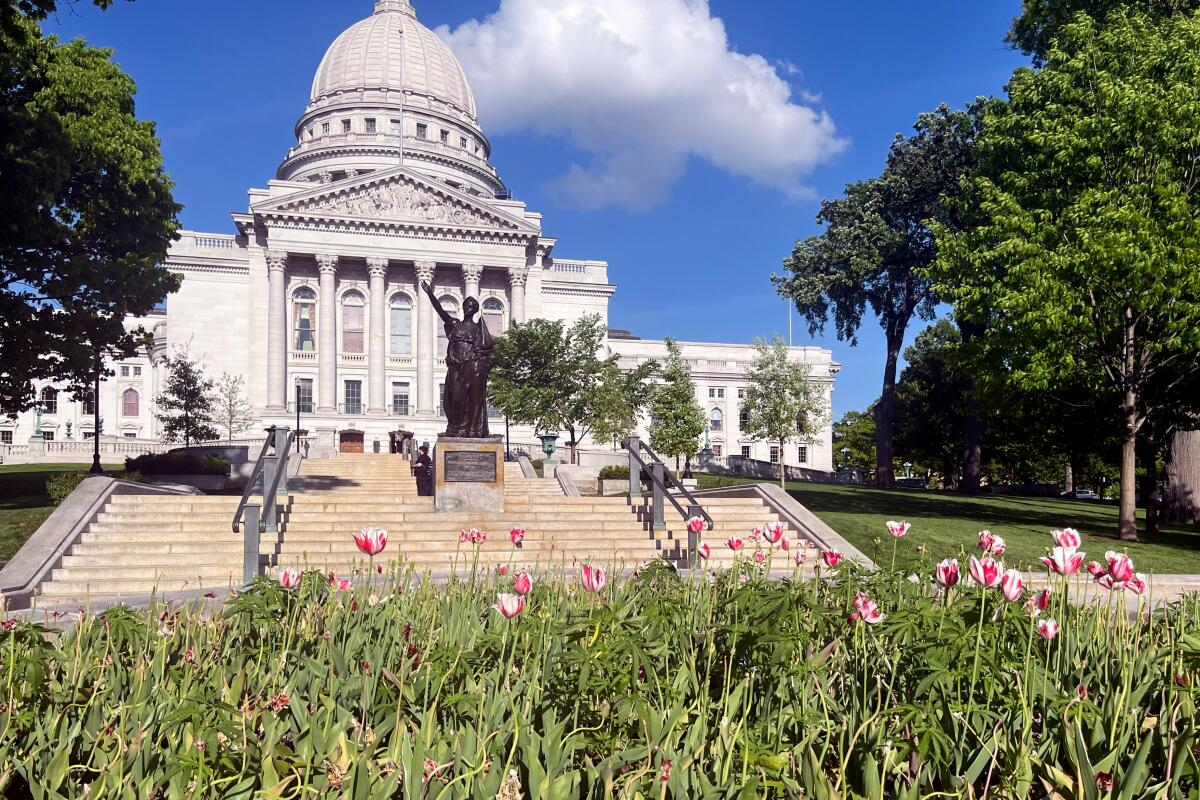 Workers remove dozens of suspected Cannabis plants from Wisconsin Capitol garden