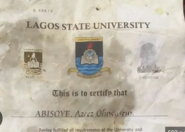 LASU opens up trending certificate found at ‘Suya’ spot