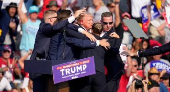 Trump narrowly escaped death as gunshots rock presidential rally (Photos)