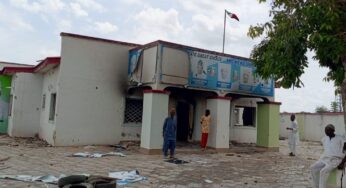 BREAKING: Two dead, many wounded as protesters burn down APC Secretariat in Jigawa