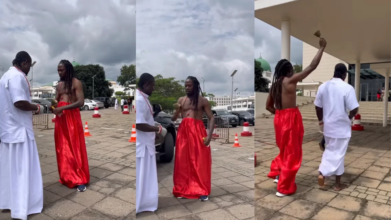 Bobrisky: Drama as VeryDarkMan storms National Assembly with chief priest (Video)