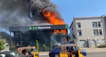 PHOTOS: Fire guts popular Eco Fitness Hub in Abuja