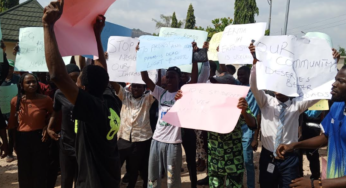 FUOYE students storm FERMA office, protest bad roads, colleagues’ deaths