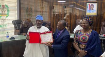 INEC presents certificates of return to Ondo Governor-elect, Lucky Aiyedatiwa