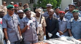 Customs intercept six rifles, 1,125 live ammunition kidden in garri sacks in Oyo