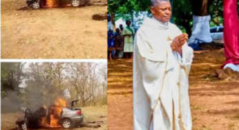 Reverend Father Michael Obi escapes death after car explosion in Cross River