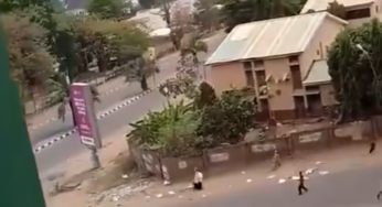 BREAKING: Gunshots in Abuja as Nigerian soldiers, Shi’ites clash over ‘free Palestinians’ protest