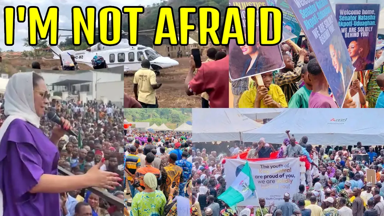 BREAKING: ‘I’m back’ – Massive crowd welcomes Natasha Akpoti-Uduaghan in Kogi